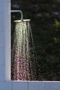 Water from a showerhead