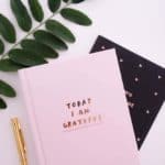 A pink gratitude journal