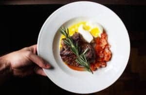 an attractive plate of food inviting anyone who is contemplative to a practice of mindfulness.