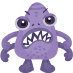 purple bugged eyed monster