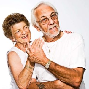 Older happy looking couple