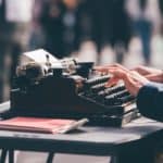 writing with typewriter