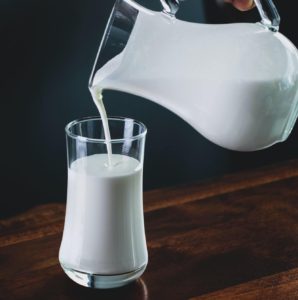 fresh milk in a pitcher