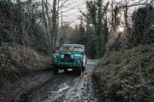 car on a mud road