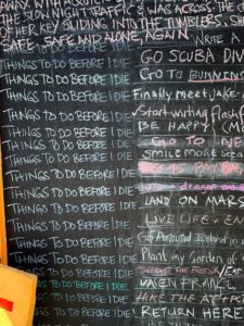 bucket list on a chalkboard